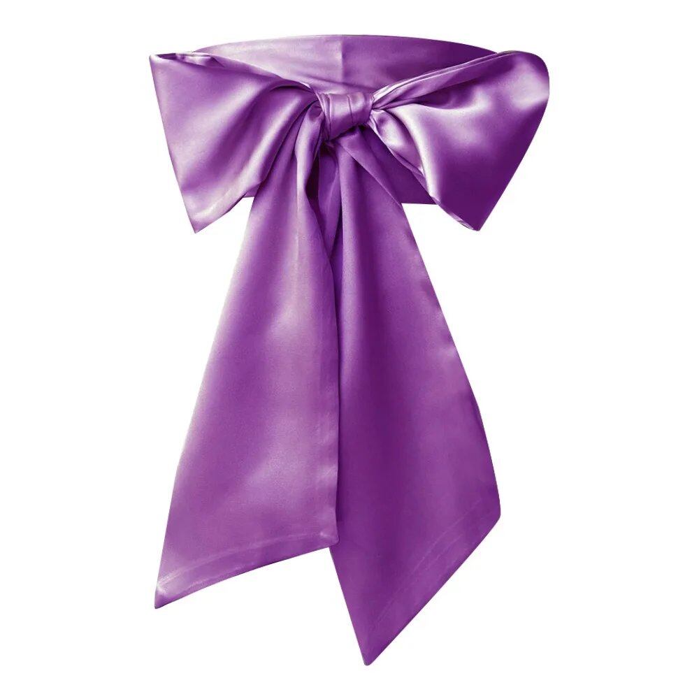 Wide Satin Silk Bow Corset Waist Belt, DIY Ribbon Decorative Waist Cover for Women, Bridal Garter, Parallel Import