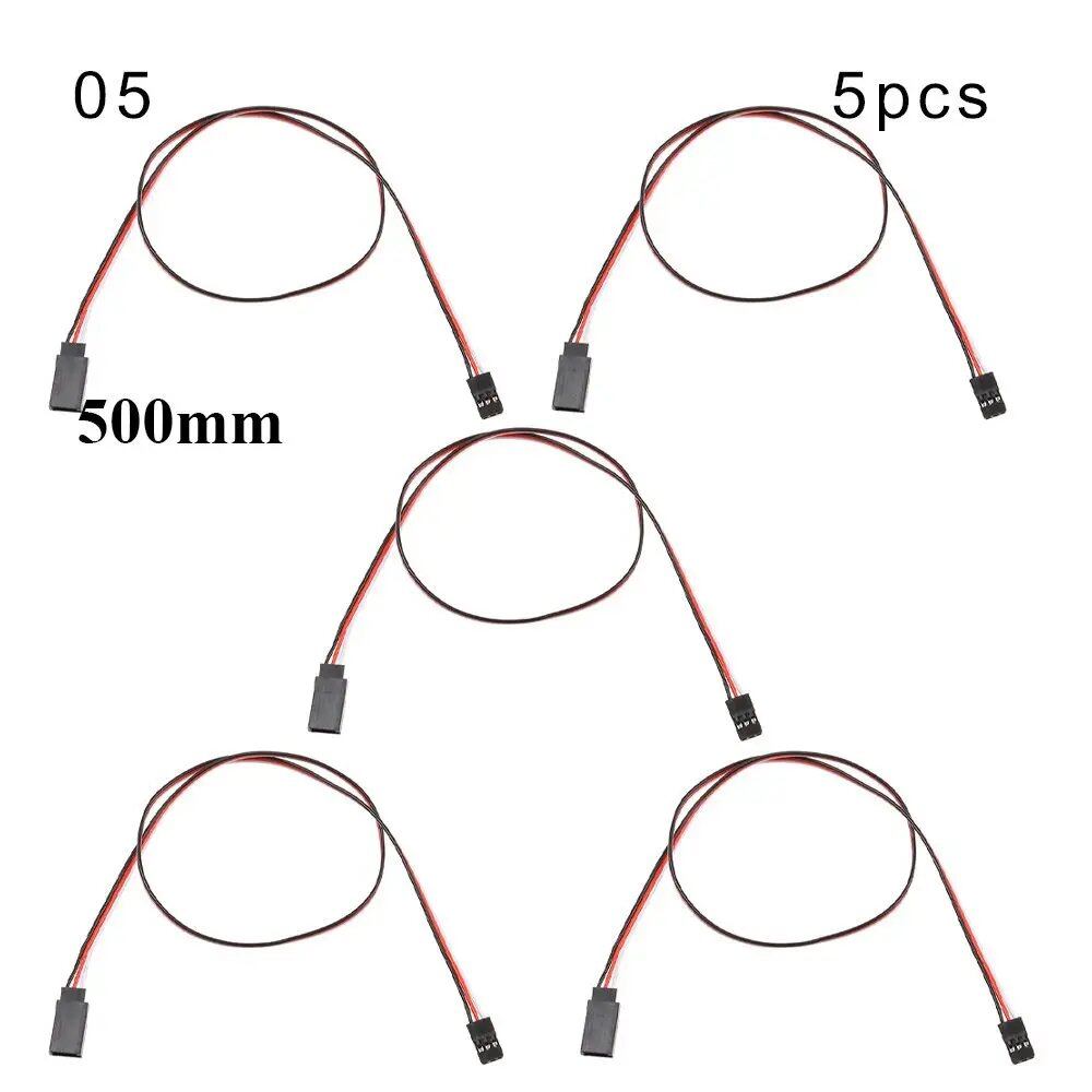 1/5-Piece Set, 100mm/150mm/200mm/300mm/500mm RC Servo Lead Cable Extension Cord, Y-Type Branch Extension Wire, JR Compatible, for RC Helicopters, Parallel Import