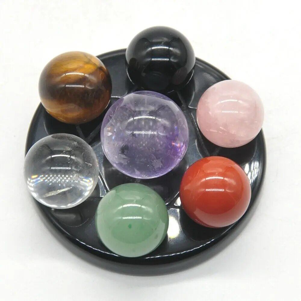 7 Star Array Chakra Stone Set with Crystal Sphere Balls, Reiki Healing, Wicca, Natural Gems, Spiritual Decor, Parallel Import. 7 Star Array Chakra Stone Set with Crystal Sphere Balls, Reiki Healing, Wicca, Natural Gems, Spiritual Decor, Parallel Import.