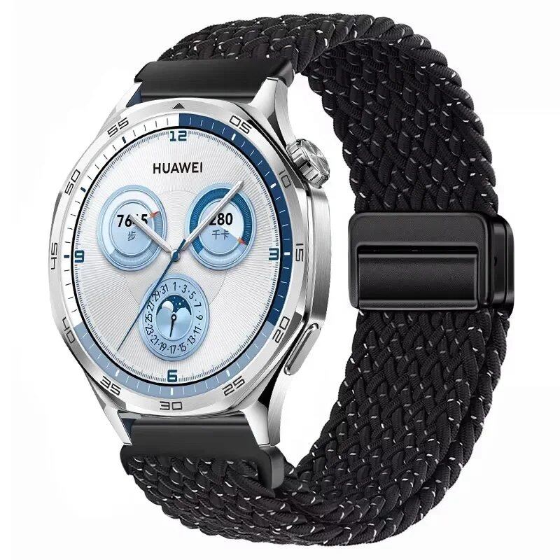 22mm Nylon Loop Strap for Huawei Watch GT5 Pro / GT4 / GT3 / GT2e (46mm) - Compatible with Huawei Watch 4 / 3 Pro Wristband Accessory, Band Color: ; Band Width: 22mm, Parallel Import