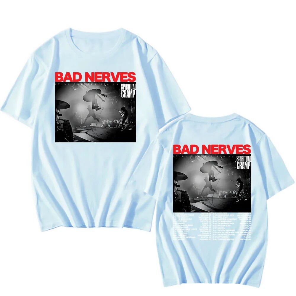 BAD NERVES "Still Nervous Tour 2025" T-Shirt, Spiritual Crump, Hip Hop, Unisex, Streetwear, Grunge, Fashion, Graphic T-Shirt, Men's Apparel, Size: Parallel Import