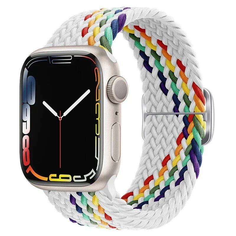 Apple Watch Ultra 2用ナイロンストラップ バンド 49mm 40mm 44mm 41mm 38mm 45mm 伸縮ブレイデッドループ リストバンド iWatch Series 9/8/7/6/SE/5/4対応 バンドカラー:mm 並行輸入品