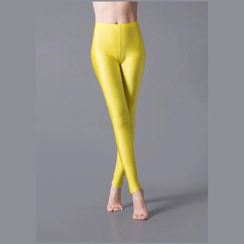 High-elastic skinny leggings, pencil pants, slimming, plus-size trousers, shiny yoga pants for women, sexy, skin-friendly, tight leggings, size: parallel import