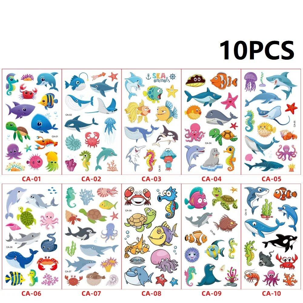10-Pack Waterproof Temporary Tattoo Stickers for Kids and Soccer Fans, Fake Tattoos for Adults and Kids, Arm Covers, Color: Parallel Import