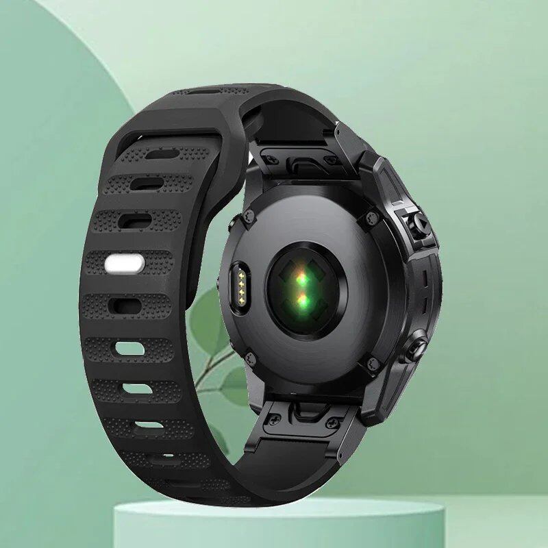 Compatible with Garmin Fenix 5/5X Plus/3/3HR, Epix 7X Solar, 6X/6 Pro, and Forerunner 935/945. 22mm and 26mm silicone brand quick-release smartwatch bands. Band Color: ; Ships from: Parallel Import