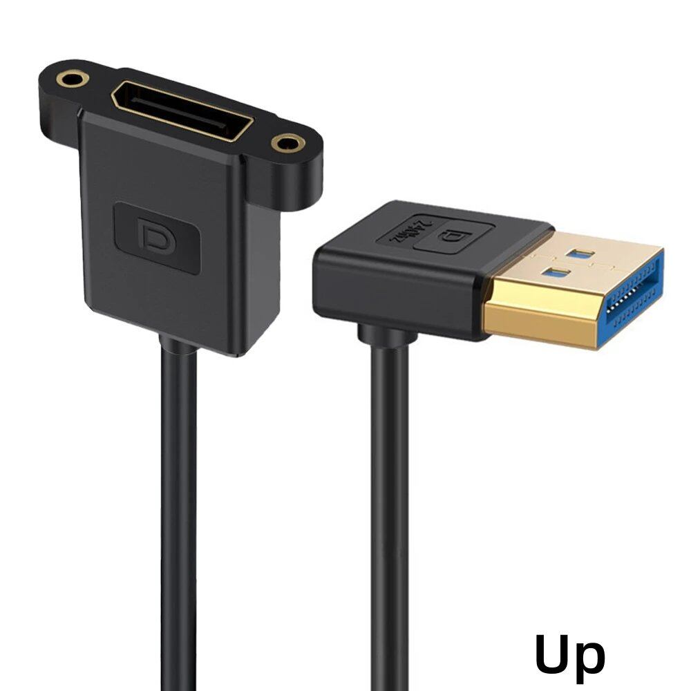 0.3M DisplayPort 1.4 延長パネルマウントケーブル 90度DP上下左右アングル 8K60Hz/4K144Hz対応 薄型コード PCモニター用 並行輸入品