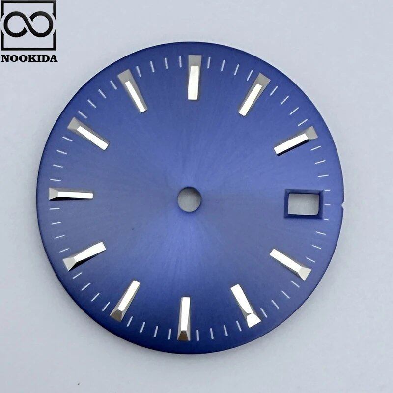 NOOKIDA 28.5mm Sunburst/Frosted Dial Watch with Calendar Window for NH35/NH36/4R/7S Automatic Movements, Color: Parallel Import