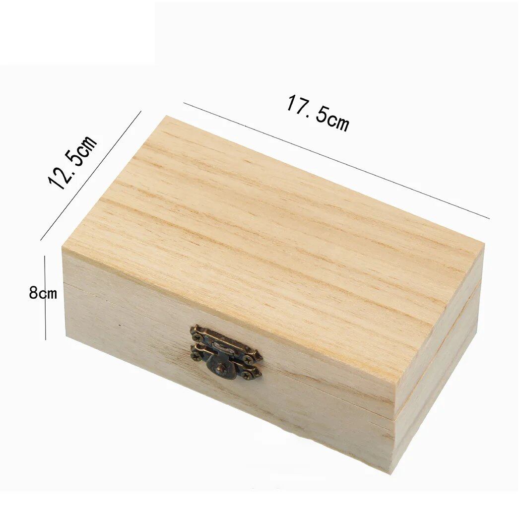 1/3-Piece Log-Colored Scotch Plain Wooden Square Hinged Storage Box, Craft Gift Box, Handmade Case, Storage Organizer, Parallel Import
