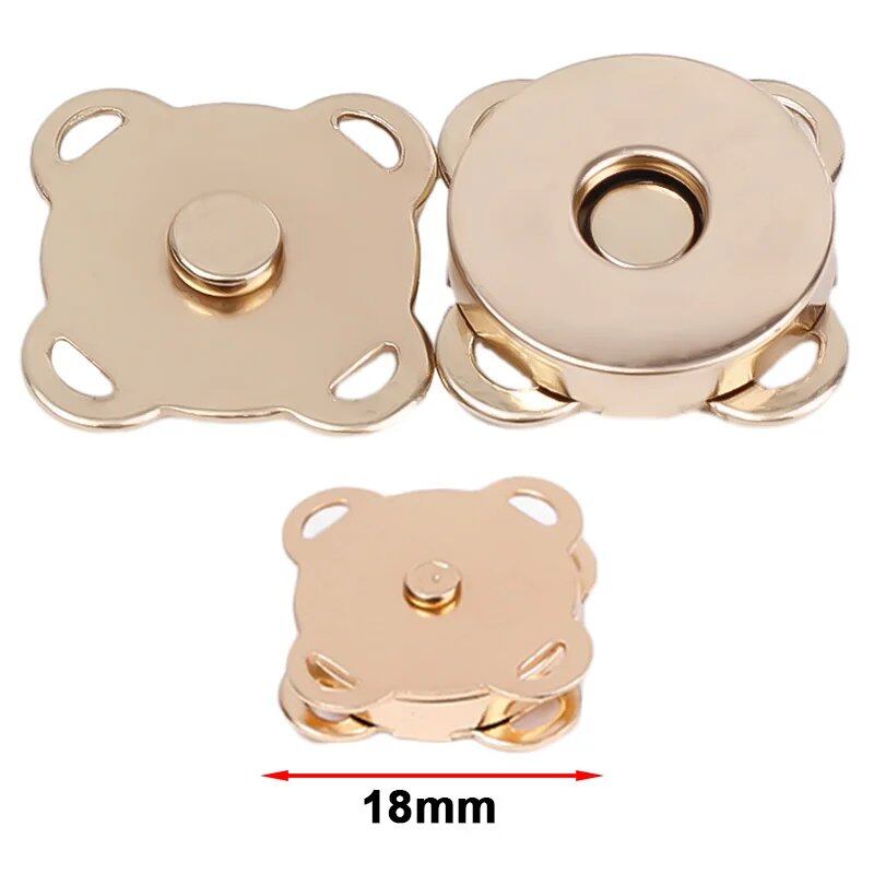1/10 Set Magnetic Snap Buttons, Metal Invisible Sew-On Buttons with Locking Closures for Wallets, Bags, Clothing, and DIY Crafts, Size: mm, Parallel Import