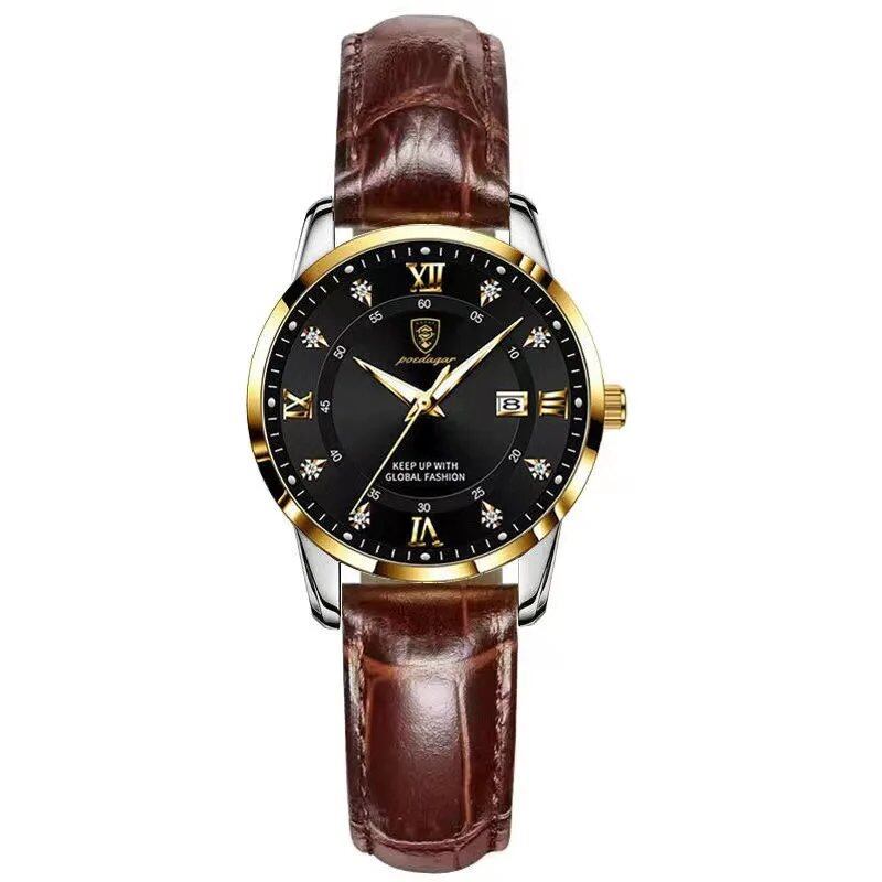 POEDAGAR Ultra-Thin Women's Watch, Rose Gold, Luxury Brand, Steel Strap, Small Dial, Waterproof, Luminous, Parallel Import