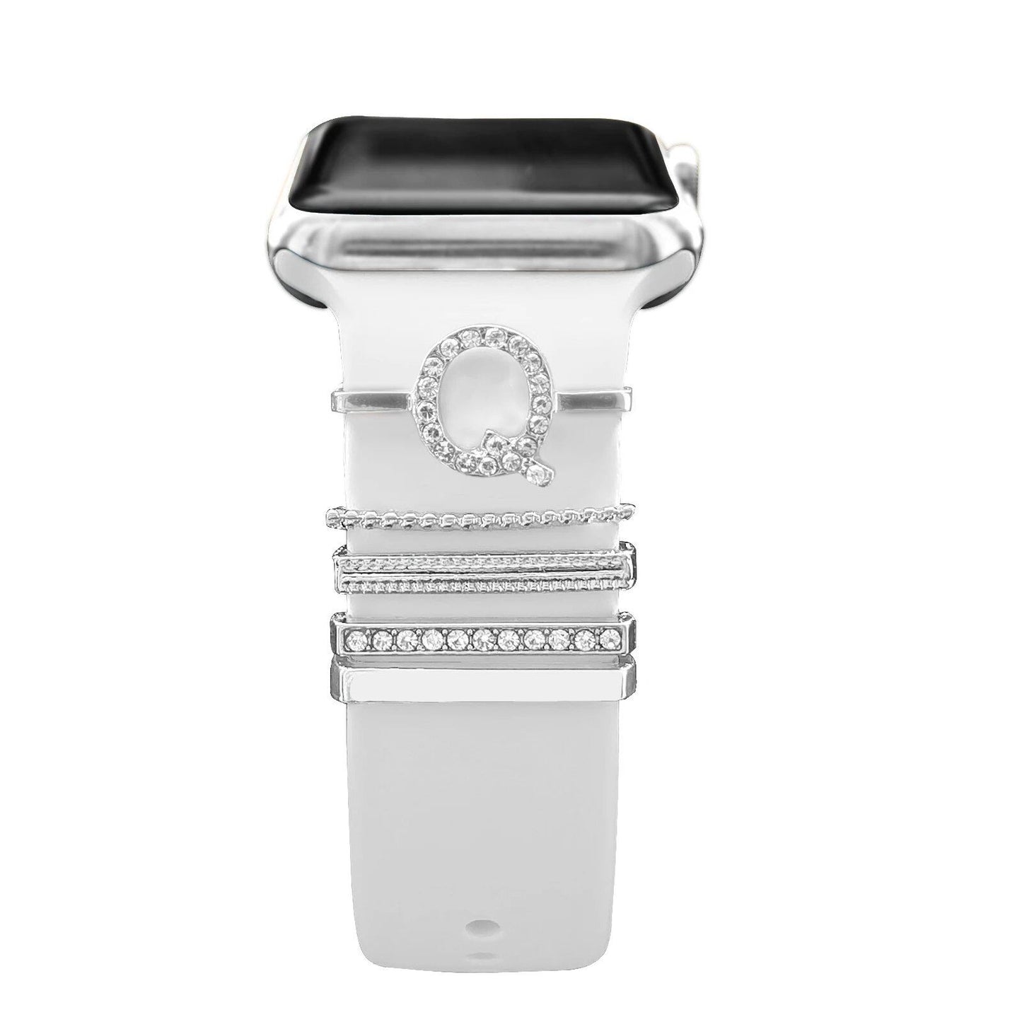Diamond Jewelry-Embossed Band for Apple Watch Ultra 2, 9, 8, and 7, Compatible with Samsung and Huawei, 20/22mm Bracelet Strap, Band Color: ; Ships from: Parallel Import