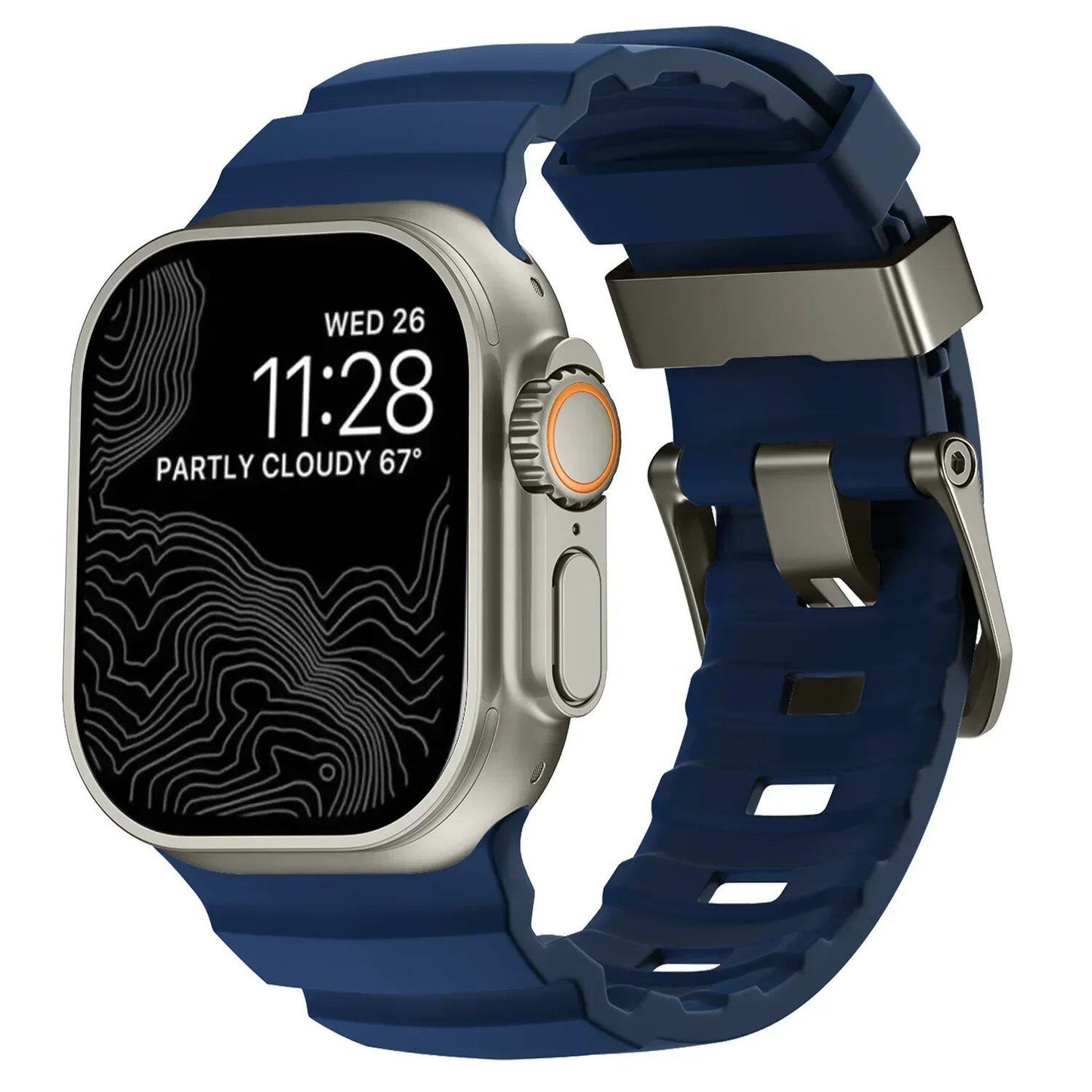 Sport Silicone Band & Titanium Metal Bracelet Strap for Apple Watch Ultra 2/10/9/8/7/6/SE/5/4 - Compatible with iWatch 42mm/44mm/45mm/46mm/49mm Band Colors: mm Parallel Import