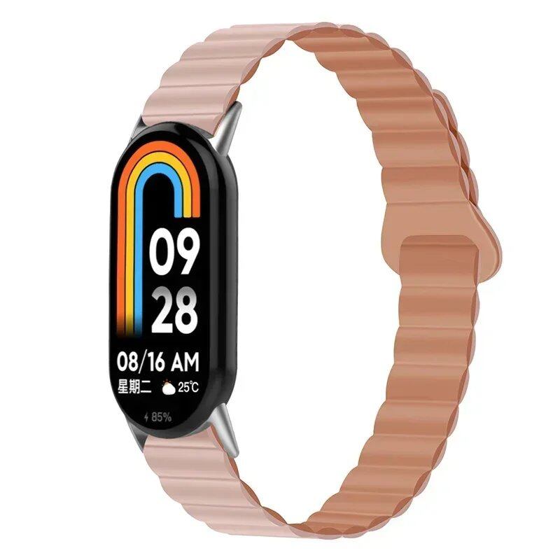 "Xiaomi Mi Band 8/9 Silicone Magnetic Strap, Sports Wristband, Accessory, Bracelet with Watch Case" Band Color: Parallel Import