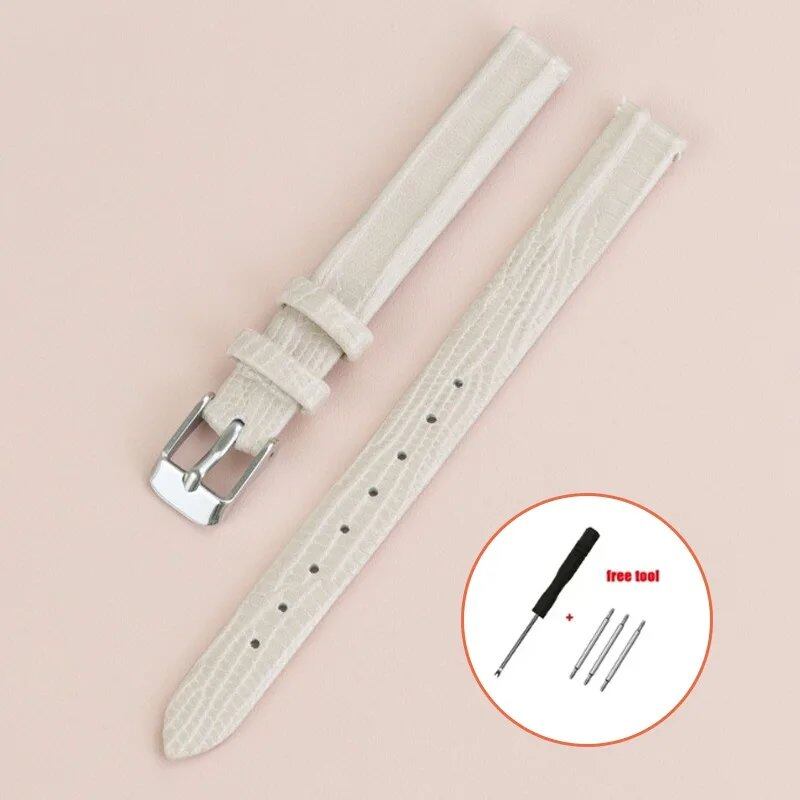 Soft Leather Watch Band, Slim Leather Strap, Unisex, High-Quality Sports Wristband, Available in 8mm, 10mm, 12mm, and 14mm Band Colors, Parallel Import
