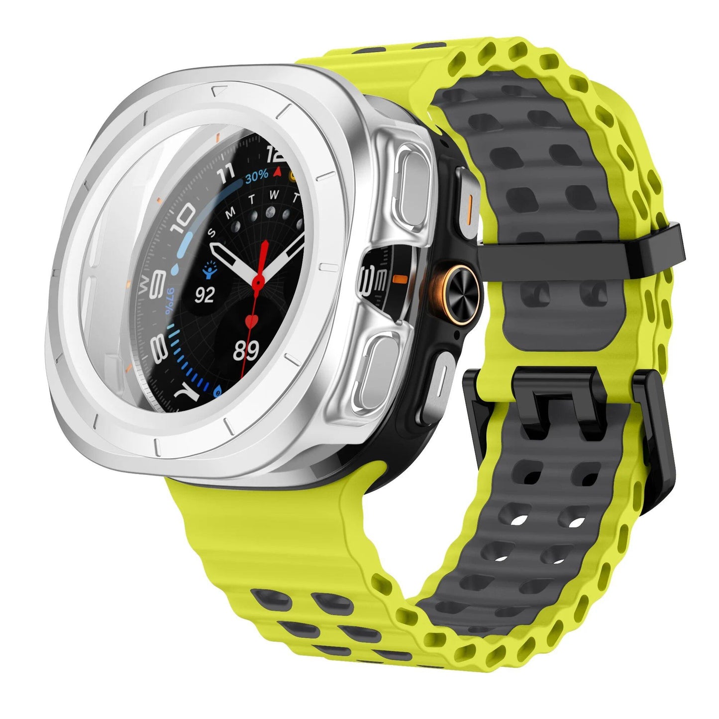 Samsung Galaxy Watch Ultra 47mm Sport Silicone Band, Marine Band + Case, Watch Band Accessory, Color: Compatible with Ultra 47mm Dial Diameter, Parallel Import