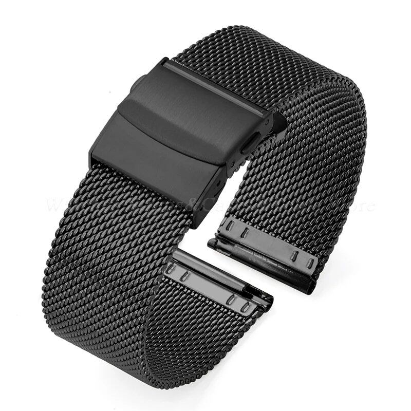 Universal Quick Release Watch Band, Stainless Steel, 0.6mm Milanese Strap, 12/14/16/18mm, 20mm, 22mm, 24mm, for Omega DW Straps, Band Color: mm, Parallel Import