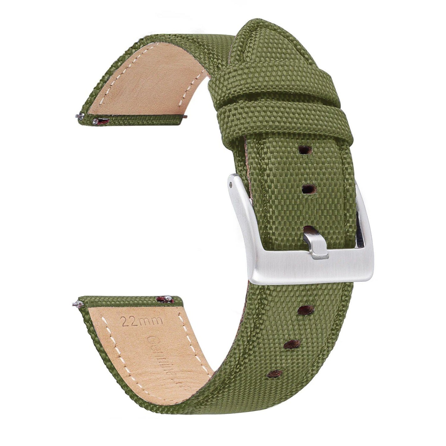"20/22mm Nylon Canvas Leather Strap for Swatch Samsung Galaxy Watch4, Quick Release, 7 Colors, Men's and Women's Sports Watch Band" Band Color: mm, Parallel Import