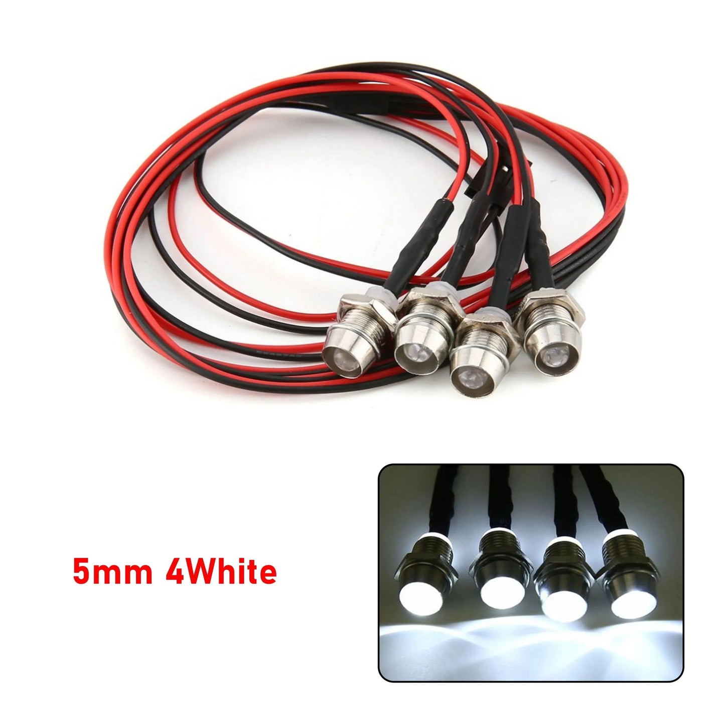 1/10, 1/8, 1/12 Scale RC LED Light Kit with Headlights and Taillights - Compatible with Traxxas, HSP, HPI, MN99, MN90, and WLtoys RC Cars, Trucks, Crawlers, and Drift Cars. Color: Parallel Import
