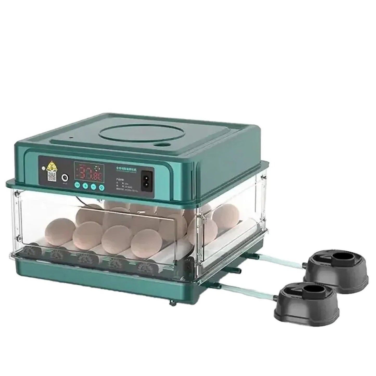 EU/UK Compatible Mini Duck Incubator with Automatic Egg Turning and Humidity Monitoring, Automatic Water Supply, Ionic Waterbed, Color: Set, Parallel Import