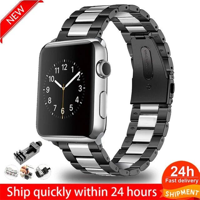 Stainless steel metal band bracelet for Apple Watch Ultra 2/Series 10, 9, 8, 7, 6, 5, and 4 (38/40/41/42/44/45/46/49mm) Band Color: mm Parallel Import