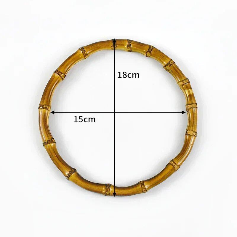 Set of 1, 2, or 4 Deep Peel Natural Bamboo Bag Handles, 7-18cm, for Women's Handbags and Pouches, Handmade DIY Bag Accessories, Size: Parallel Import