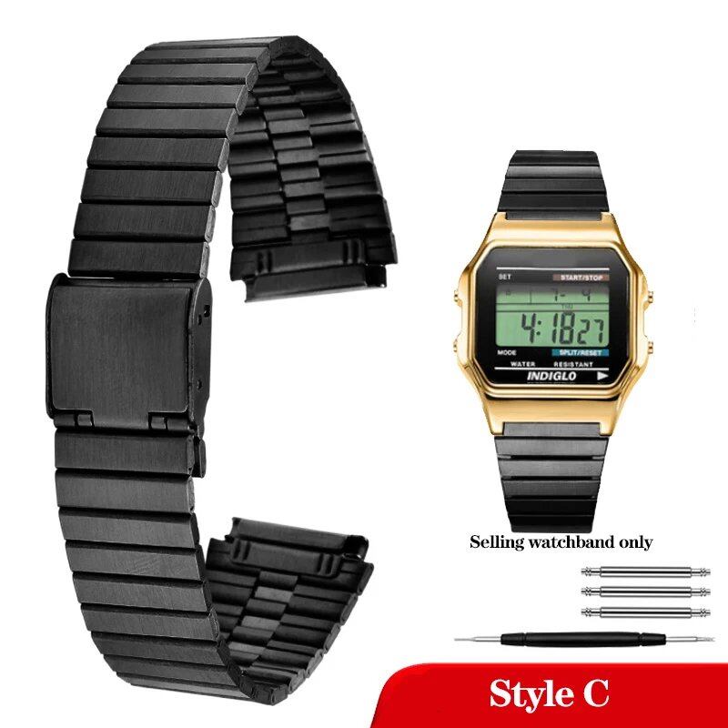 Casio 18mm Slim Steel Watch Band for A158, A159, A168, A158W, AQ-230, LA-680, B650, and AEQ-110. Metal Bracelet Strap. Band Color: 18mm; Band Width: Parallel Import.