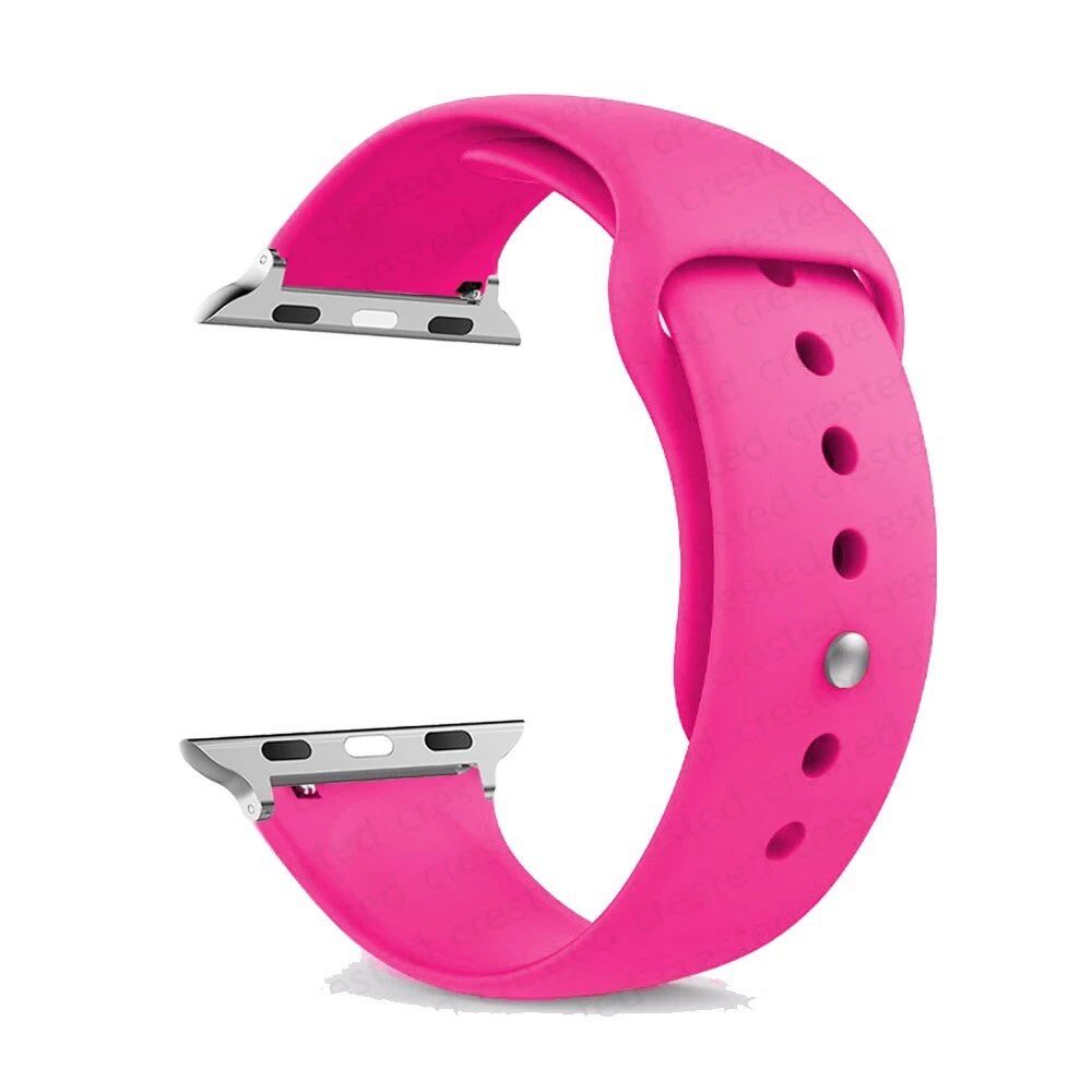 Silicone Sport Band for Apple Watch, 45mm, 44mm, 42mm, 49mm, 40mm, and 41mm, Compatible with iWatch Series 9/8/7/6/5/4/3/SE/Ultra 2, Band Color: mm; Ships from: Parallel Import