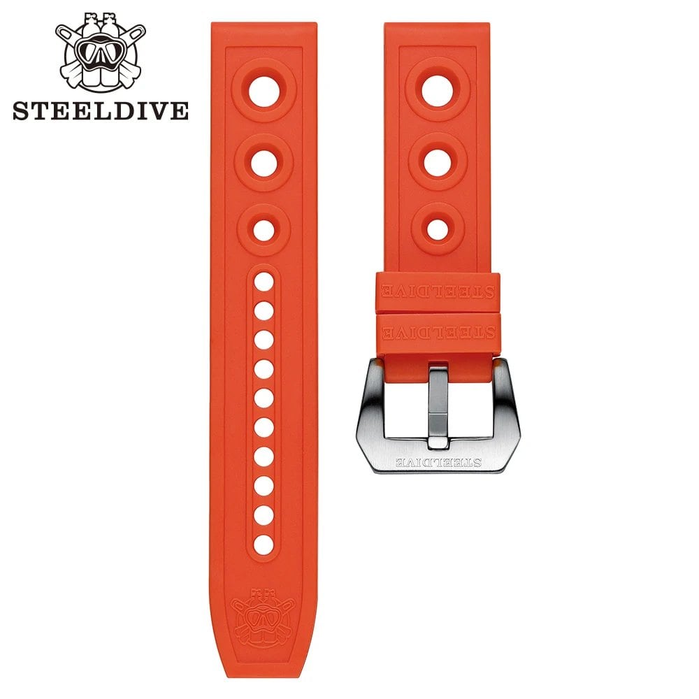 STEELDIVE 自動巻き メカニカル ストラップ 交換用 ダイバーズウォッチ ブルー ラバーストラップ 20/22mm バンドカラー:mm 並行輸入品
