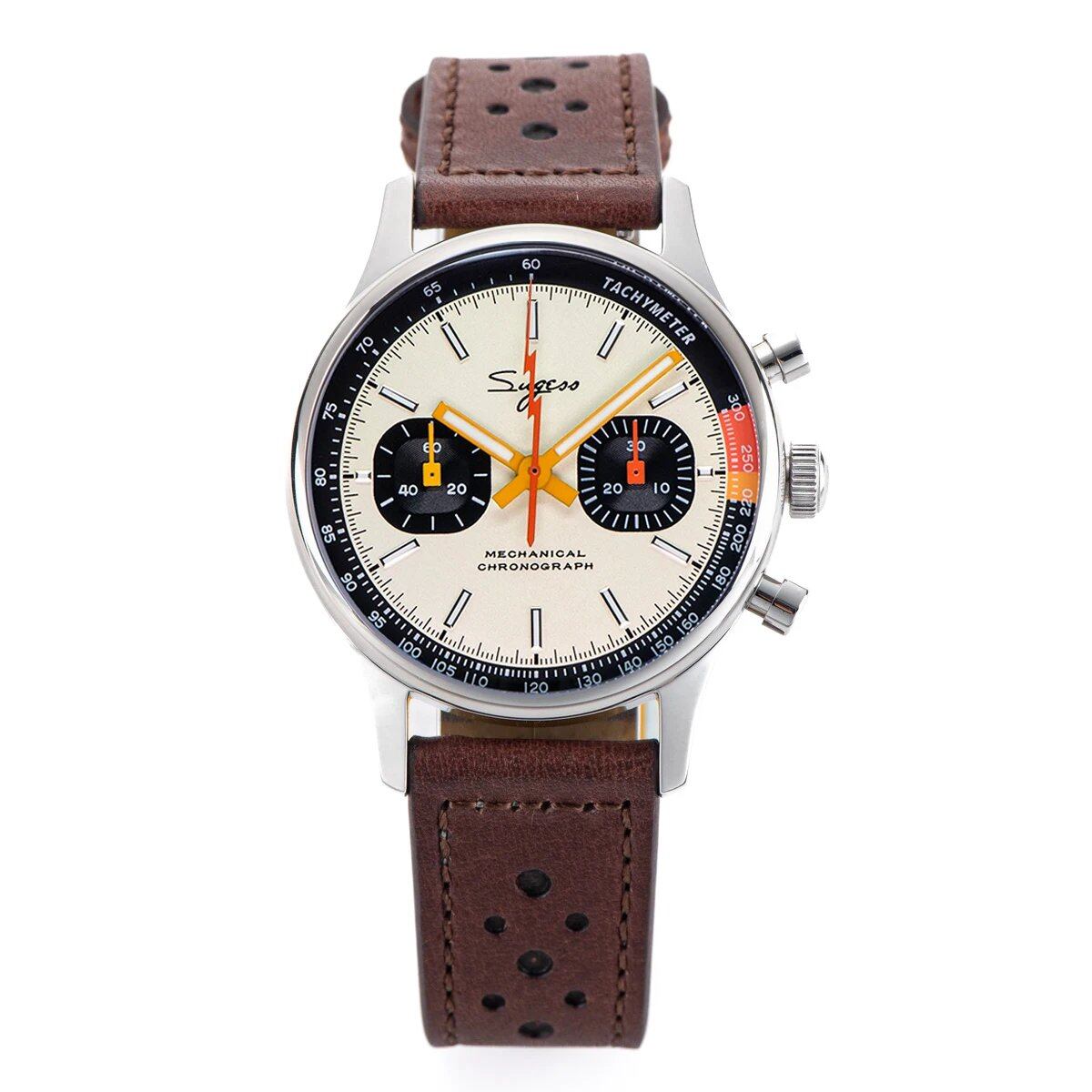 Sugesu Pilot's Watch ST19 Origin Movement Swan Neck Chronograph Mechanical Wristwatch with Sapphire Crystal, Military Racing, 1963 Limited Edition, Size: ; Ships from: Parallel Import