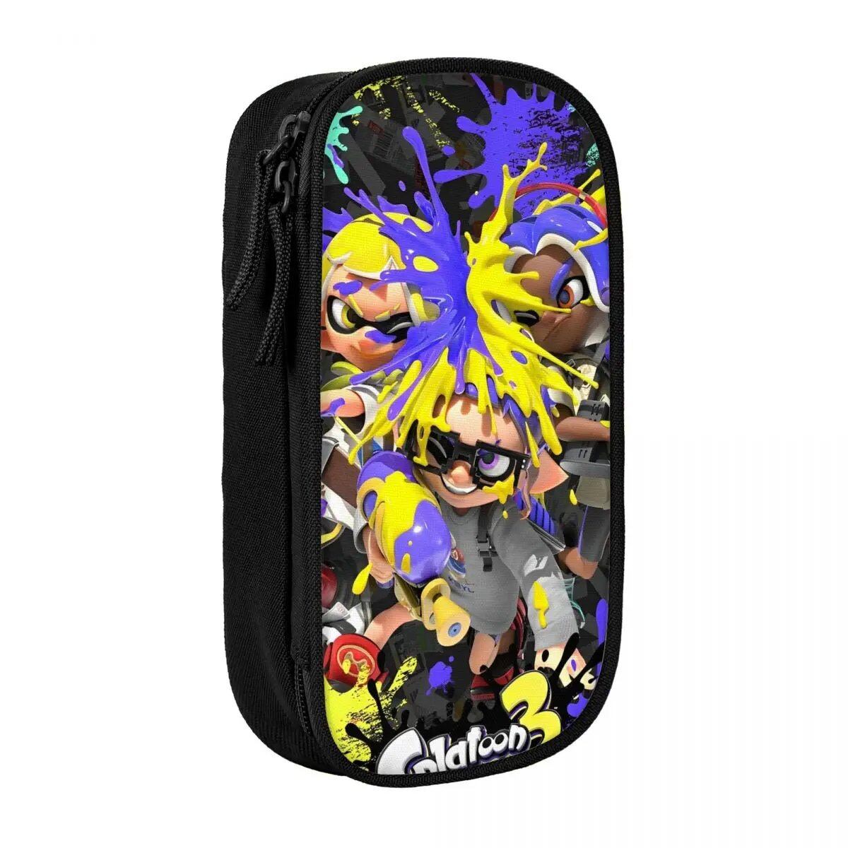 大型ペンケース スプラトゥーン シュート ビデオゲーム スクールアクセサリー 2層式ペンケース 女子向け メイクポーチ 誕生日プレゼント サイズ:ワンサイズ; 並行輸入品