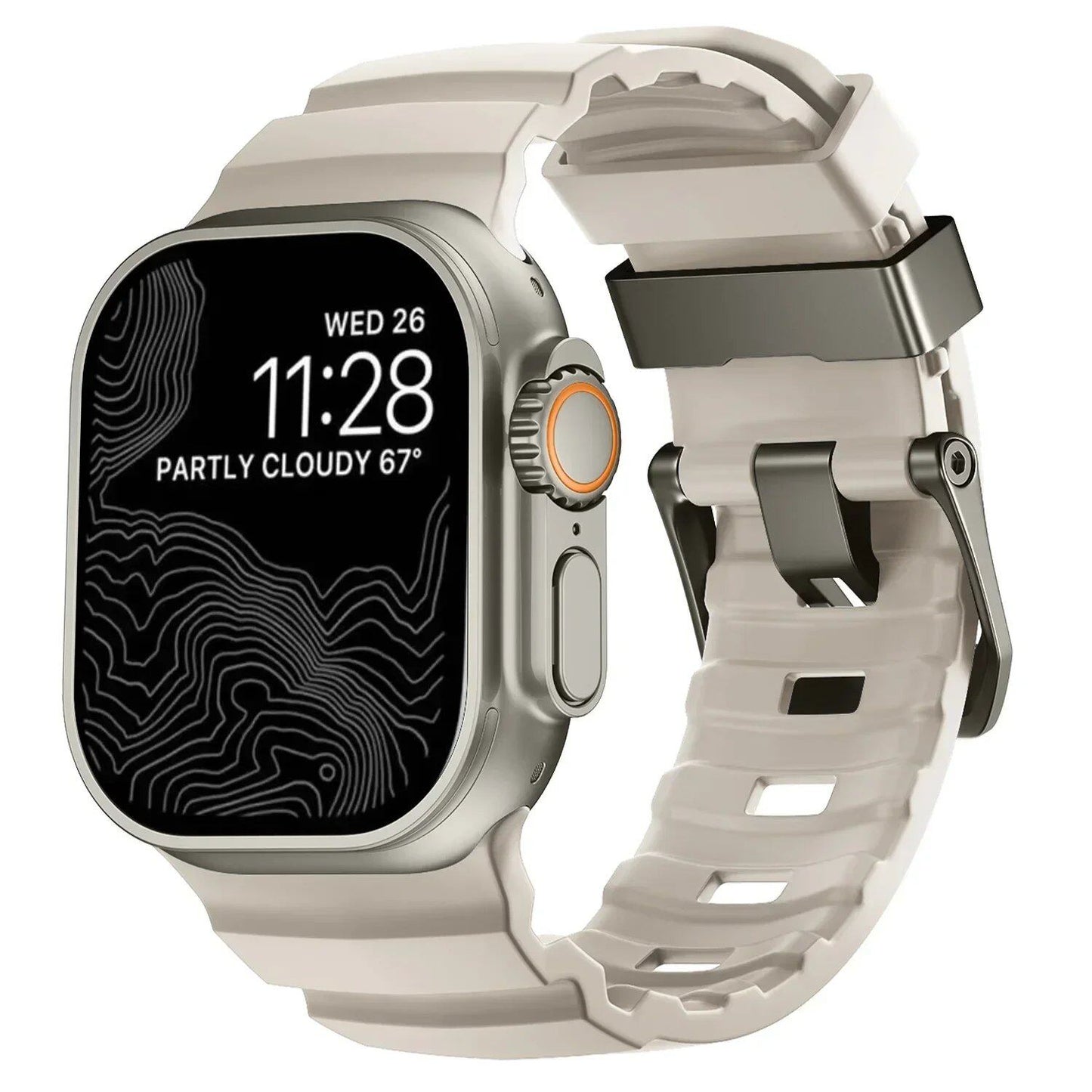 Sport Silicone Band & Titanium Metal Bracelet Strap for Apple Watch Ultra 2/10/9/8/7/6/SE/5/4 - Compatible with iWatch 42mm/44mm/45mm/46mm/49mm Band Colors: mm Parallel Import