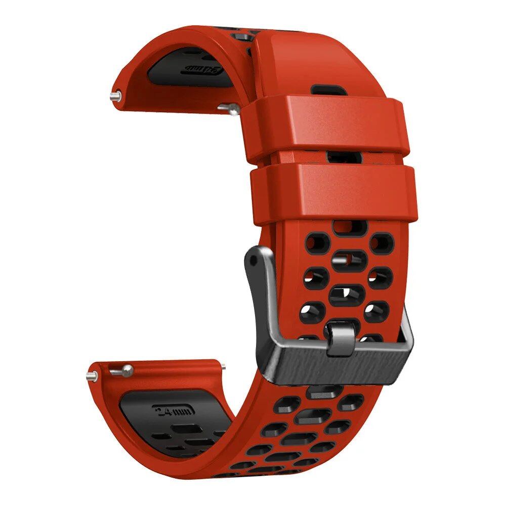 24mm Breathable Silicone Strap Replacement for Suunto 9 Baro / 7 / D5 / Spartan Sport Wrist HR Smartwatches, Size: Parallel Import