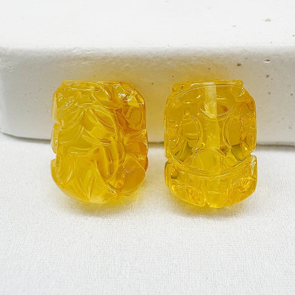 3A Natural Baltic Amber Bear & Pixiu Sculpture - Golden Honey Gemstone Statue for Jewelry, Collectibles, Spiritual Gifts (mm); Ships from: Parallel Import