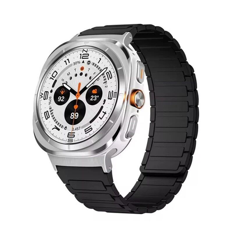 Magnetic Silicone Sport Band for Samsung Galaxy Watch 7 Ultra (47mm), Soft Lapped Bracelet, Gapless Strap, Band Color: Compatible with Galaxy Watch Ultra; Band Width: Compatible with Galaxy Watch Ultra (Parallel Import)
