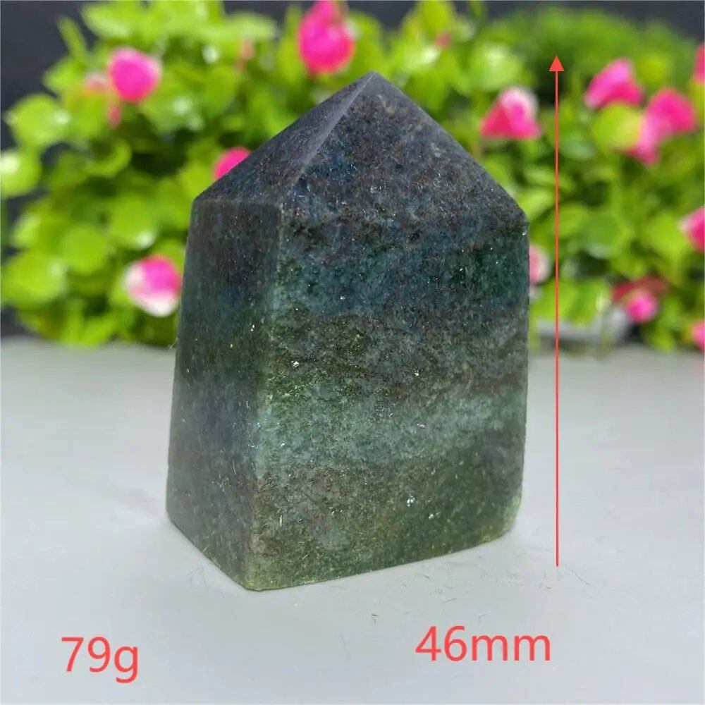 天然水晶 レッドグリーンサファイア 四角柱タワー 鉱物標本 スピリチュアル 瞑想 魔術 ギフトストーン 並行輸入品