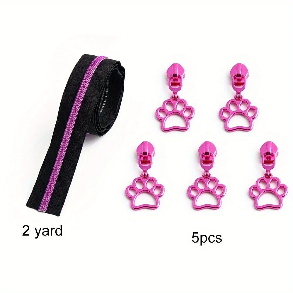1セット 5号 ナイロン製 犬用パウプル 2ヤード ナイロンジッパーテープ 衣類バッグ 靴修理キット DIY 財布作りアクセサリー サイズ:2ヤード 5プルタブ;色 並行輸入品
