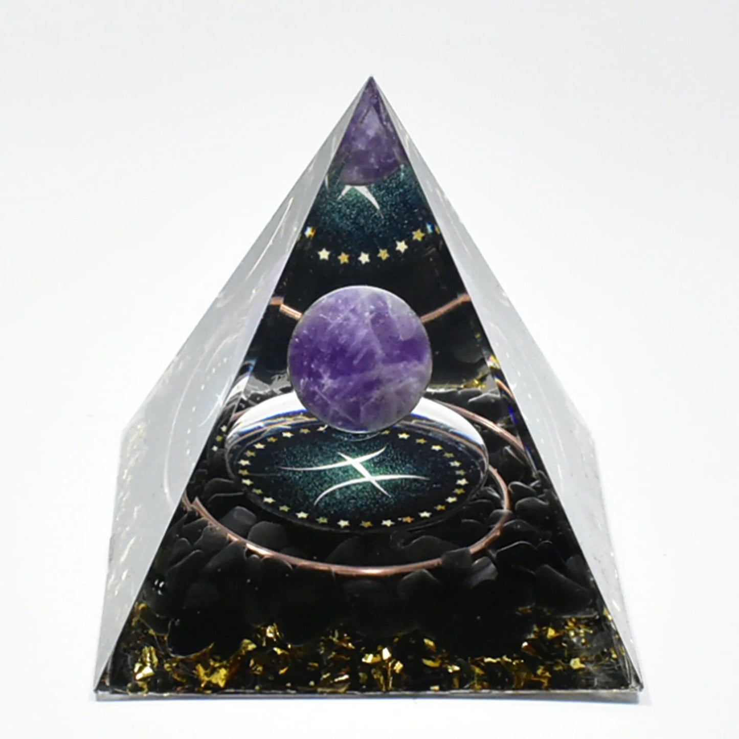 12 Zodiac Signs Orgonite Pyramid, 5cm, Horoscope Healing, Natural Quartz Crystal, Lucky Energy, Chakra, Reiki, Orgonite, Power Stone, Birthday Gift, Parallel Import