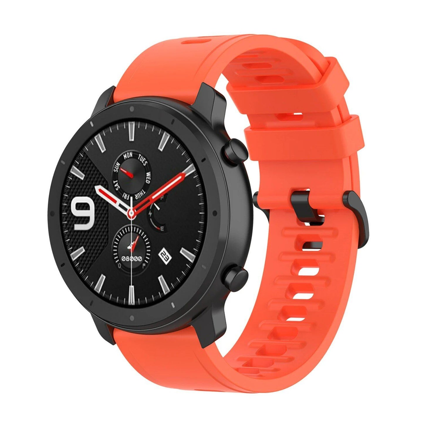 Compatible with Amazfit GTR 47mm/2/2e/Stratos 3/GTR 4/3 Pro/GTS 4 Mini/2/2E/3, 20mm/22mm Silicone Band Strap, Replacement Band, Band Color: mm, Universal, Imported
