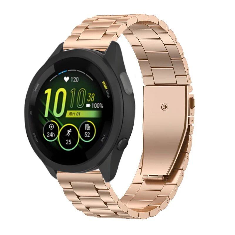 Compatible with Garmin Forerunner 55/265/965/165/255/955/Venu 3/2/Active 5/Vivomove Trend, 22mm, 20mm, and 18mm Metal Stainless Steel Bracelet Bands (Imported)