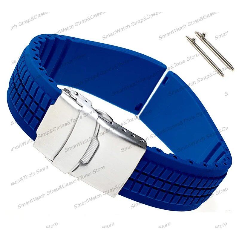 20mm/22mm Universal Quick Release Elastic Soft Silicone Strap for Men's Waterproof Watch Band, Cuttable and Adjustable, Band Color: mm; Shipped from: Parallel Import