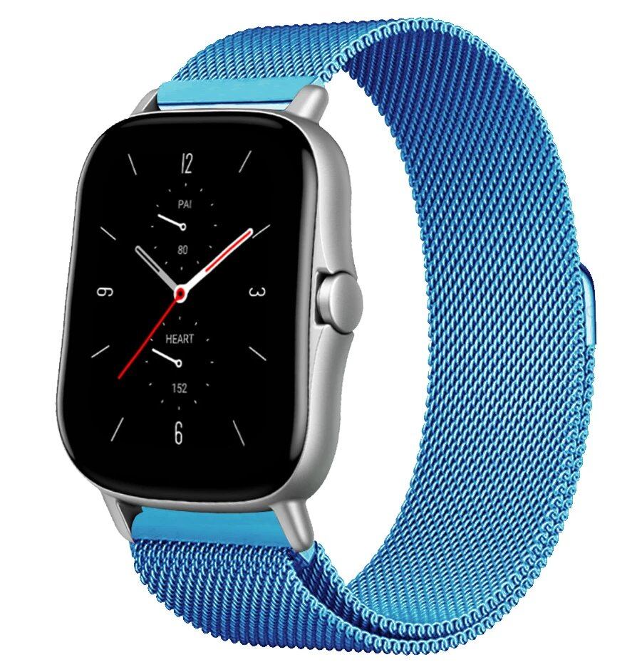 Magnetic Loop Mesh Smartwatch Band for Amazfit GTS/GTR/Bip 5 (Compatible with 20mm/22mm/47mm Watches) - Metal Mesh Strap, Band Color: mm; Ships from: Parallel Import