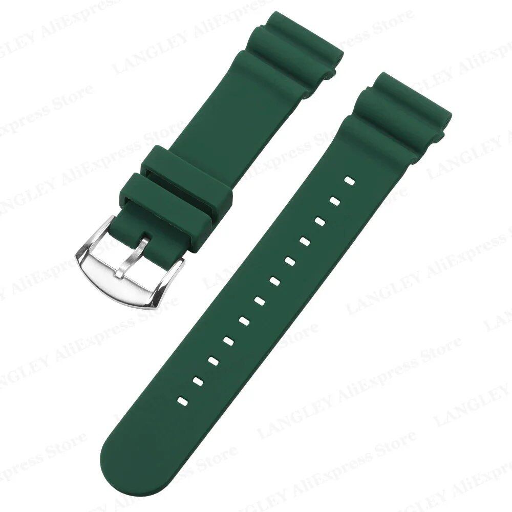 SEIKO Diving Silicone Watch Band, 20mm/22mm, Compatible with SKX007/009, featuring Canned Abalone Shell and Water Ghost Design. Ring Clasp/Pin Buckle Bracelet. Size: No Logo; Band Color: mm. Parallel Import.