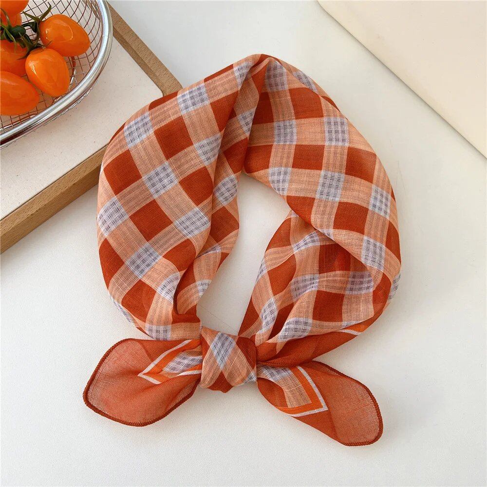 Women's Fashion Bandana Cotton Headscarf Small Hijab Floral Print Handkerchief Hair Scarf Headband Neck Scarf Size: One Size Fits Most; Parallel Import