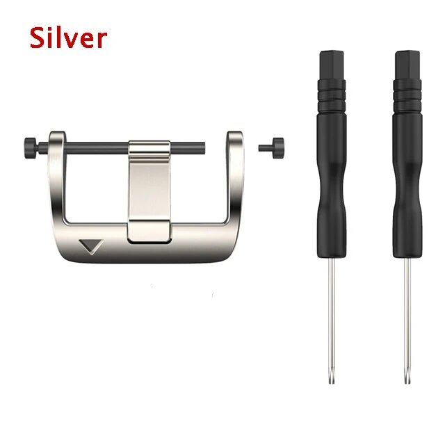 Compatible with Garmin Fenix 7X, 6X, 7, 6, 5X, 5, 3, and 3HR watches, 22-26mm stainless steel buckle connector, easy installation, quick-fit screw buckle, band color: Parallel import