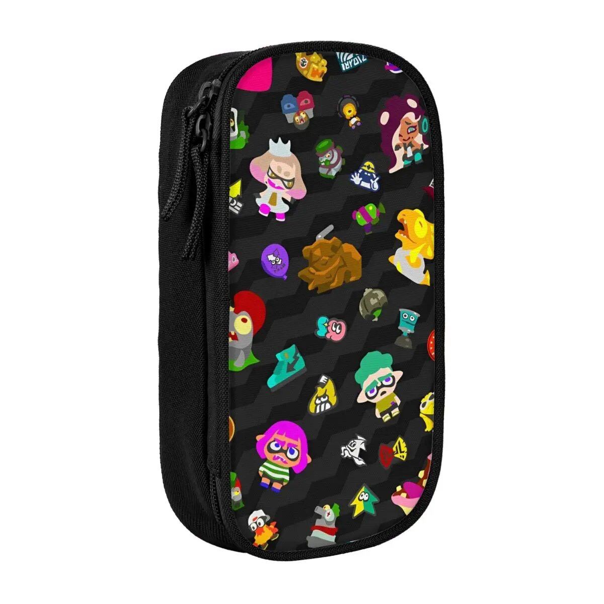 大型ペンケース スプラトゥーン シュート ビデオゲーム スクールアクセサリー 2層式ペンケース 女子向け メイクポーチ 誕生日プレゼント サイズ:ワンサイズ; 並行輸入品