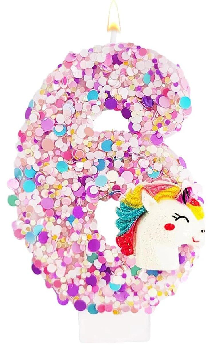 0-9 Number Birthday Candles, Happy Birthday Cake Candles, Unicorn Theme Party Supplies (Parallel Import)
