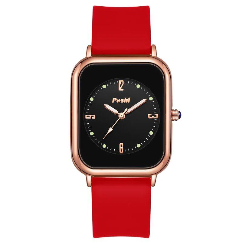 POSHI Fashion Quartz Watch, Original Brand, Women's Watch, Simple Casual Bracelet, Silicone Band, Quartz Watch, Color, Parallel Import
