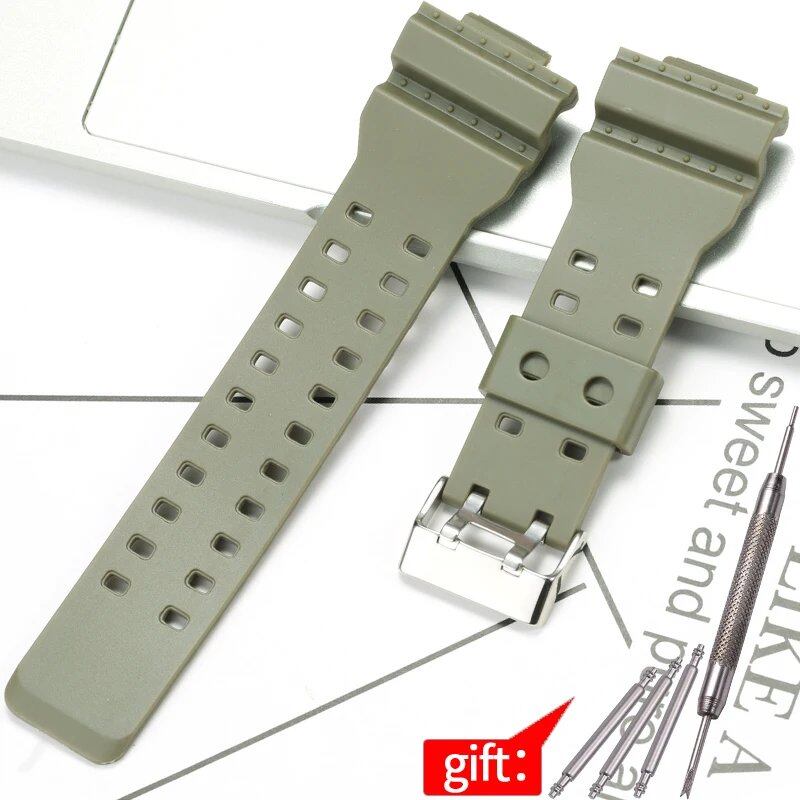 Camouflage Rubber Strap for Men's Casio G-Shock GA100, GA110, and GD120 Sports Watches. Band Color: 16mm; Band Width: 16mm; Ships from: Parallel Import.
