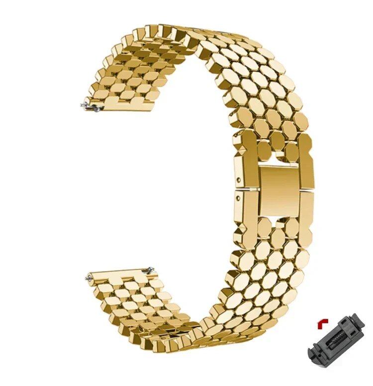 Stainless steel band for Samsung Galaxy Watch 6 (43mm, 47mm, 4, 42mm, 5, 40/44mm), 20mm, 22mm strap; Huawei Watch 4 Pro GT3 (46mm, 43mm) bracelet. Band color: mm; Ships from: Parallel import.