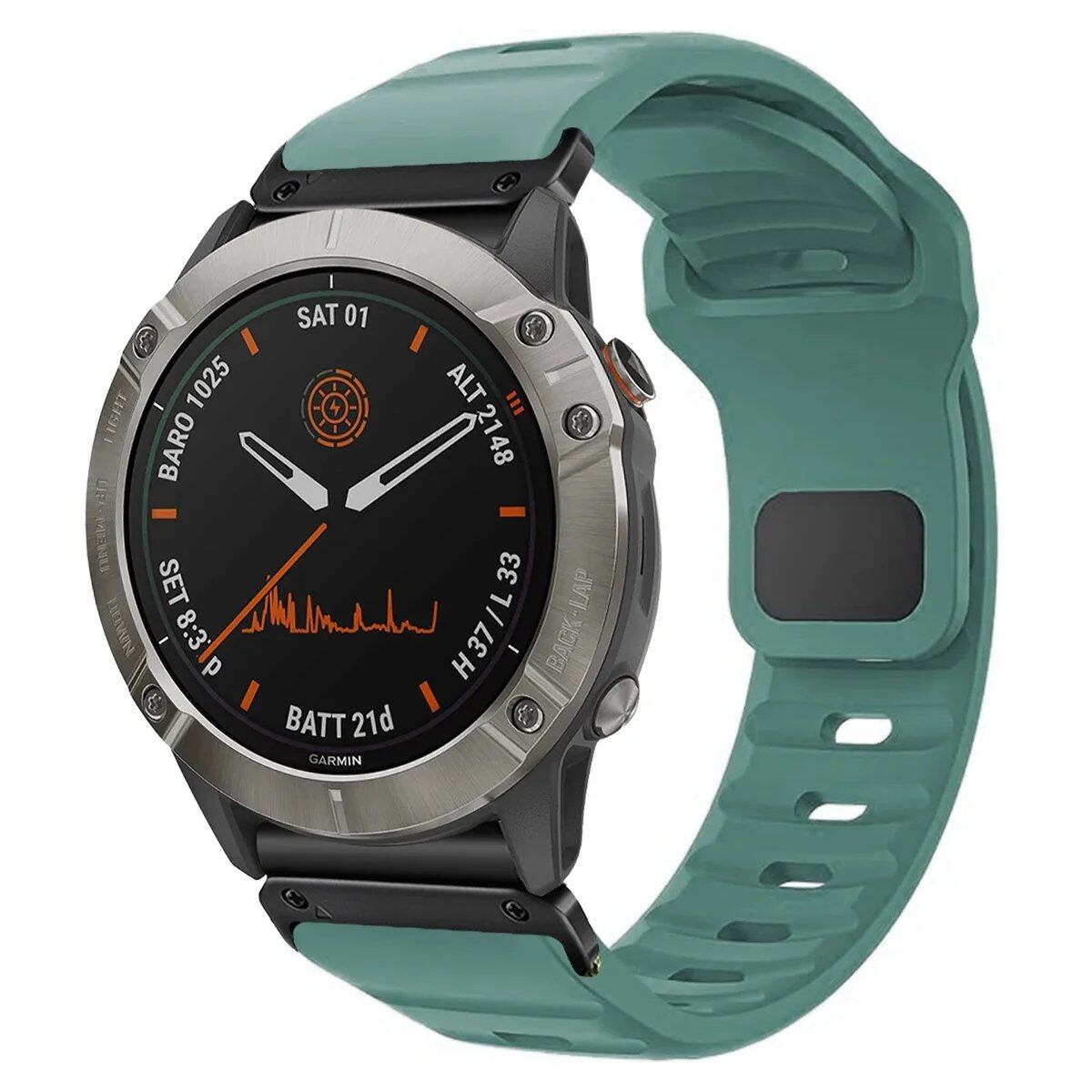 QuickFit Silicone Strap for Garmin Fenix 8, E, 7, 7X, 6X, Pro, 5X Plus, Epic, Pro Gen 2, 47mm, 51mm, Enduro 3, Gapless, 22mm, 26mm, Watch Band, Size: 2; Ships from: Parallel Import